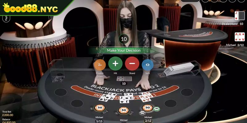 Blackjack GOOD88 | Hướng Dẫn Cách Chơi Cho Người Mới 3 Tách đôi lá bài số 8 Blackjack GOOD88